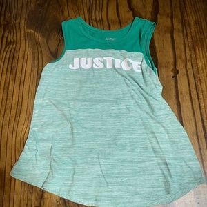 Girls teal Justice tank